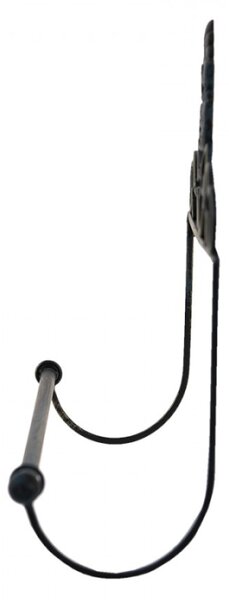 Černý antik nástěnný držák na kuchyňské role Monet ornament – 44x10x29 cm