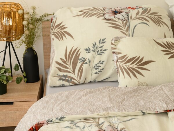 Oboustranné povlečení DUO SENSE SANDORA krémové + povlak na polštářek 40x50 cm ZDARMA Rozměr povlečení: 70 x 90 cm | 140 x 200 cm