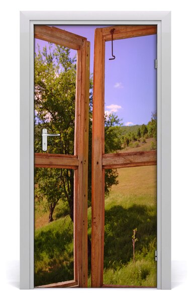 Fototapeta na dveře za oknem 85x205 cm
