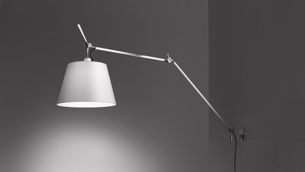 Artemide Designová nástěnná lampa Tolomeo Mega Wall, 1xE27, černá Materiál stínidla: Hedvábná saténová textilie, Průměr stínidla: 32 cm