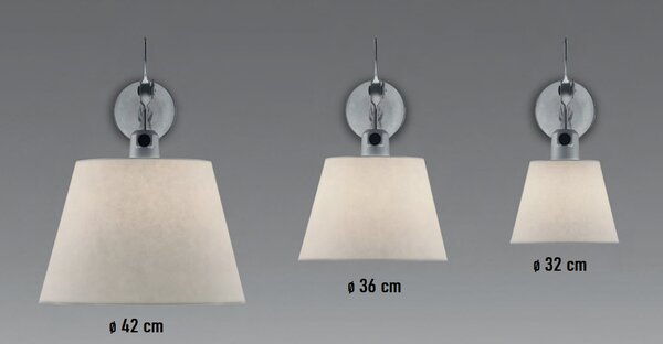 Artemide Designová stojací lampa Tolomeo Mega, 1xE27, hliník, s vypínačem Materiál stínidla: Hedvábná saténová textilie, Průměr stínidla: 32 cm
