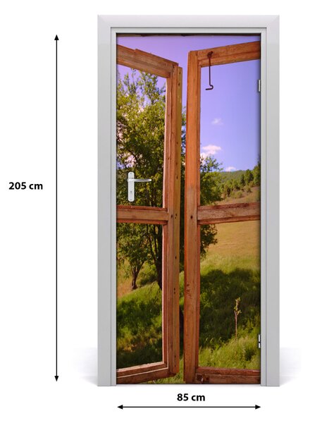 Fototapeta na dveře za oknem 85x205 cm