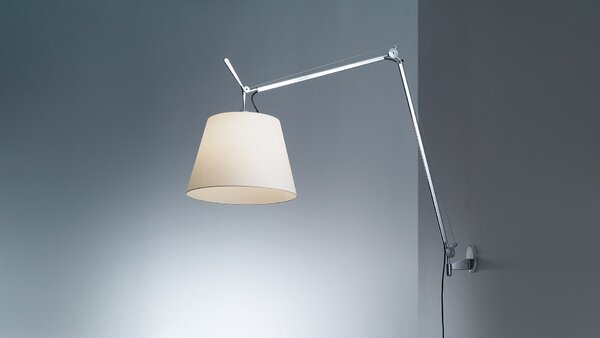 Artemide Designová nástěnná lampa Tolomeo Mega Wall, 1xE27, černá Materiál stínidla: Hedvábná saténová textilie, Průměr stínidla: 32 cm
