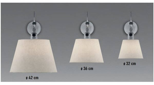 Artemide Designová stolní lampa Tolomeo Mega, 1xE27, hliník, s vypínačem Základna: Klip, Materiál stínidla: Hedvábná saténová textilie, Průměr stínidla: 32 cm