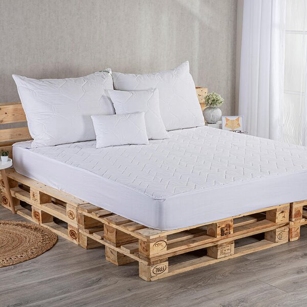 Prošívaný chránič matrace s aloe vera bílý 90 x 200 cm