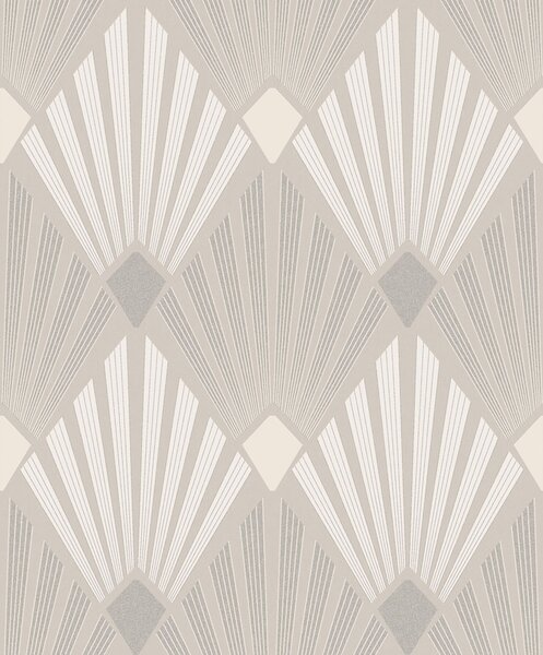 Vliesová tapeta na zeď, béžová, grafická, Art Deco, HAV402, The Texture Book, Masureel