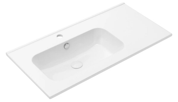 UPTrend Obdélníkové keramické umyvadlo do nábytku/zápustné do desky VENTA 90L UP410-900L, bílá lesk