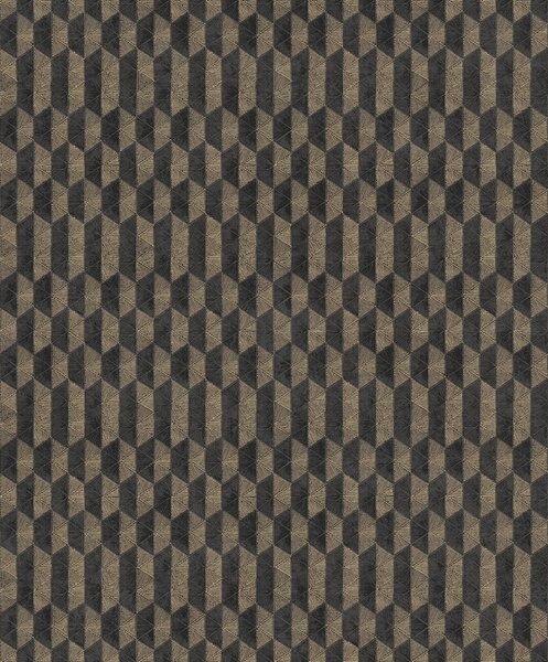 Vliesová tapeta na zeď, černo-zlatá, geometrická, ORB701, The Texture Book, Masureel