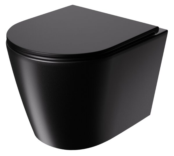 UPTrend Závěsný WC komplet bez příruby AMARO VORTEX TR2217R‑U18 včetně Soft-Close sedátka, černá mat