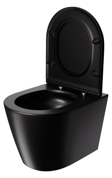 UPTrend Závěsný WC komplet bez příruby AMARO VORTEX TR2217R‑U18 včetně Soft-Close sedátka, černá mat