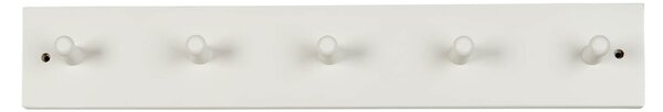 Dřevěný věšák s 5 háčky White 54 cm