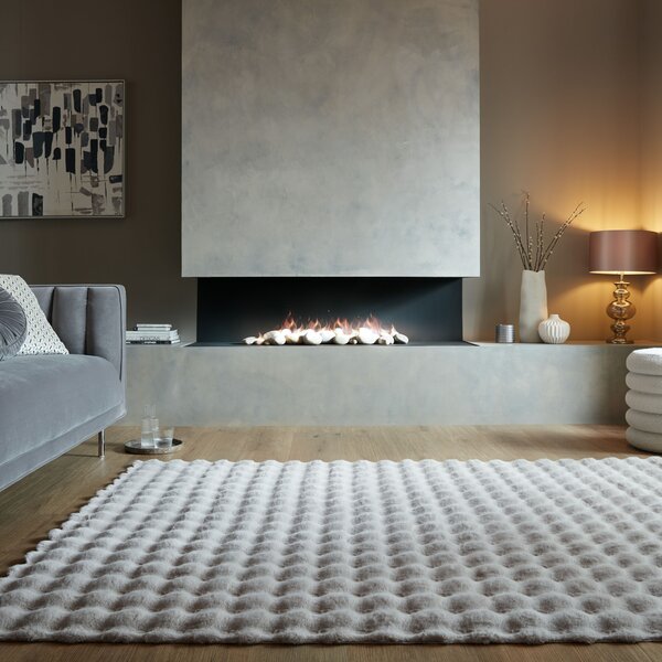 Flair Rugs, Kusový koberec Waffle Faux Fur Grey, 180x290, šedá, ložnice