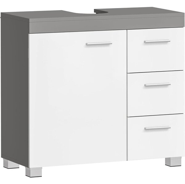Skříňka pod umyvadlo, koupelnová skříňka 30 × 70 × 64 cm, bílá–šedá