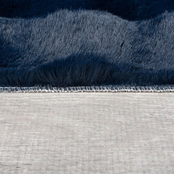 Flair Rugs, Kusový koberec Waffle Faux Fur Navy, 180x290, modrá, ložnice