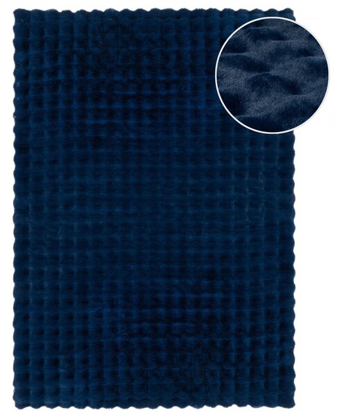Flair Rugs, Kusový koberec Waffle Faux Fur Navy, 180x290, modrá, ložnice