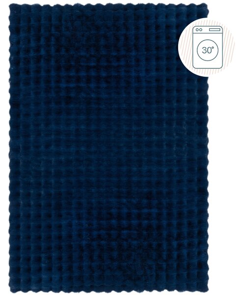 Flair Rugs, Kusový koberec Waffle Faux Fur Navy, 180x290, modrá, ložnice
