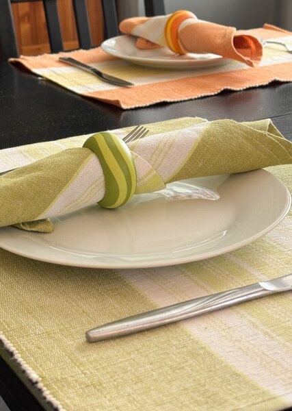 Bavlněný set prostírání 32x47 cm s ubrouskem 40x40 cm FOOD Barva: Oranžová