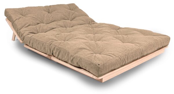 MarLiving Rozkládací futonová pohovka LAYTI 02 140 cm z masivu/béžová