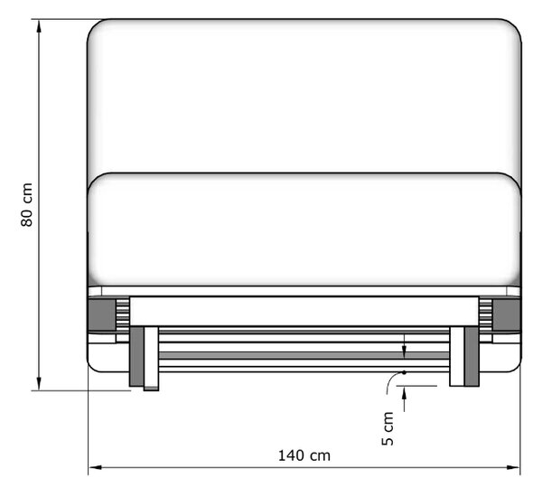 MarLiving Rozkládací futonová pohovka LAYTI 02 140 cm z masivu/hnědá