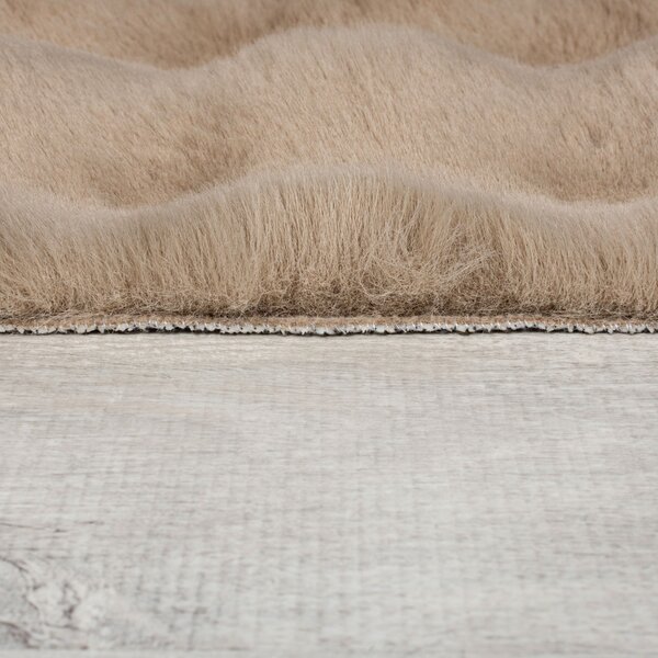 Flair Rugs, Kusový koberec Waffle Faux Fur Taupe, 180x290, hnědá, ložnice