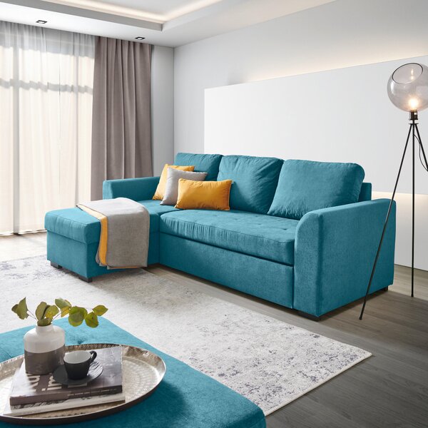 ROHOVÁ SEDAČKA, textil, petrolej Xora - Sedací soupravy