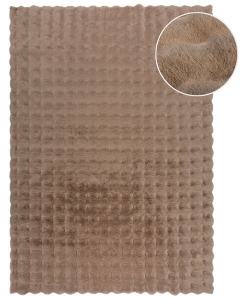 Flair Rugs, Kusový koberec Waffle Faux Fur Taupe, 180x290, hnědá, ložnice
