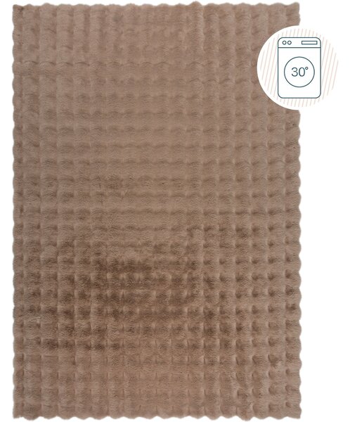 Flair Rugs, Kusový koberec Waffle Faux Fur Taupe, 180x290, hnědá, ložnice