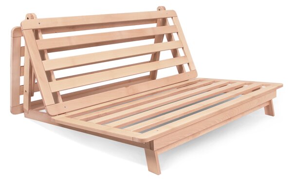 MarLiving Rozkládací futonová pohovka LAYTI 02 140 cm z masivu/hnědá