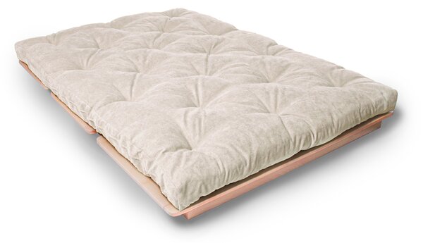 MarLiving Rozkládací futonová pohovka LAYTI 02 140 cm z masivu/krémová