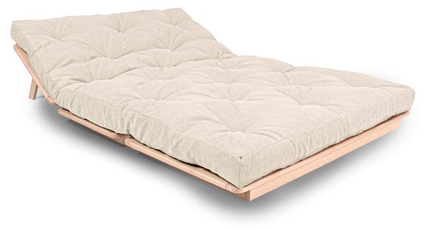 MarLiving Rozkládací futonová pohovka LAYTI 02 140 cm z masivu/krémová