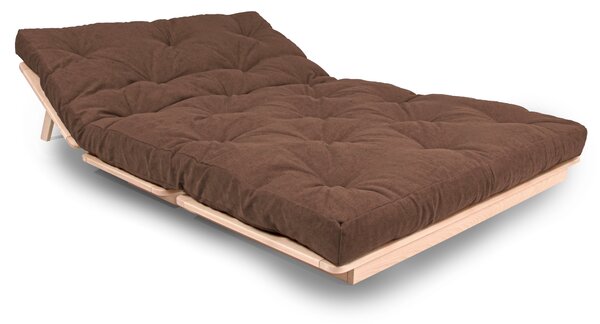 MarLiving Rozkládací futonová pohovka LAYTI 02 140 cm z masivu/hnědá