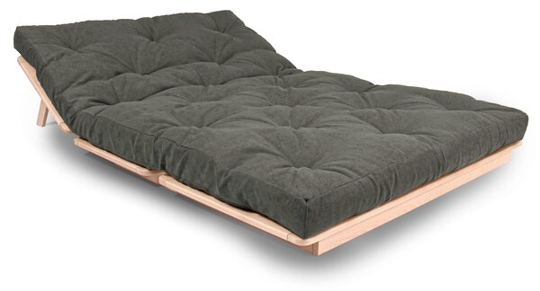 MarLiving Rozkládací futonová pohovka LAYTI 02 140 cm z masivu/šedá