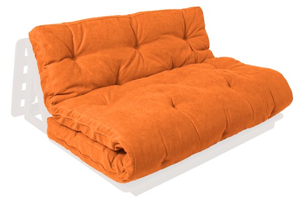 MarLiving Rozkládací futonová pohovka LAYTI 03 140 cm z masivu/oranžová