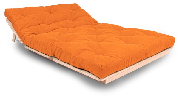MarLiving Rozkládací futonová pohovka LAYTI 02 140 cm z masivu/oranžová