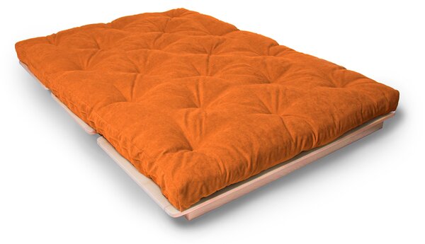 MarLiving Rozkládací futonová pohovka LAYTI 02 140 cm z masivu/oranžová