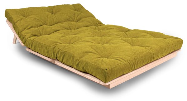 MarLiving Rozkládací futonová pohovka LAYTI 02 140 cm z masivu/zelená