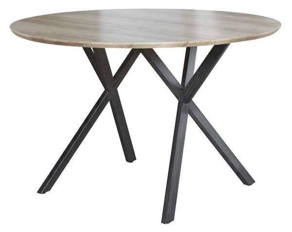 TEMPO Jídelní stůl, dub šedý/černá, průměr 100 cm, AKTON