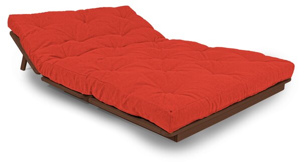 MarLiving Rozkládací futonová pohovka LAYTI 03 140 cm z masivu/červená
