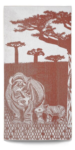 Plážová osuška Veba ZARA Africké léto nosorožec hnědobílá Velikost: 75x150 cm