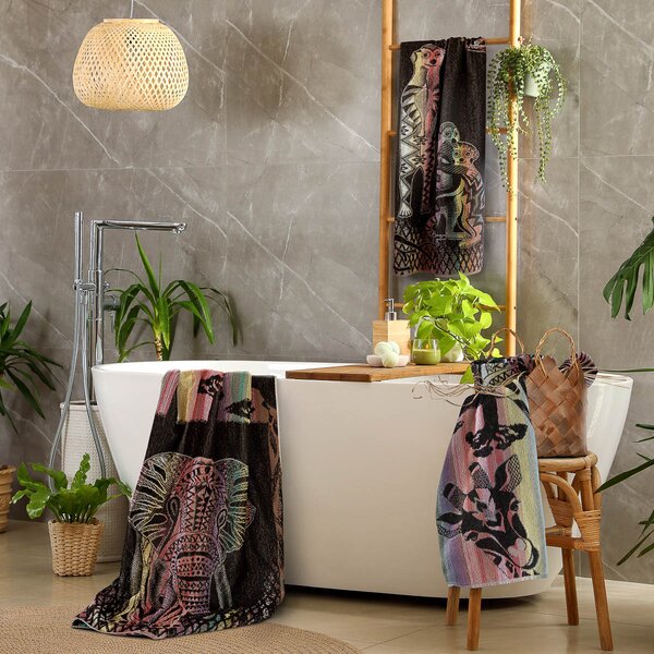 Plážová osuška Veba ZARA Africké léto lev hnědobílá Velikost: 75x150 cm