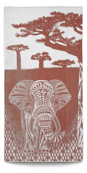 Plážová osuška Veba ZARA Africké léto slon hnědobílá Velikost: 75x150 cm