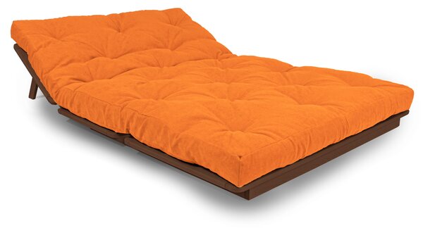 MarLiving Rozkládací futonová pohovka LAYTI 03 140 cm z masivu/oranžová