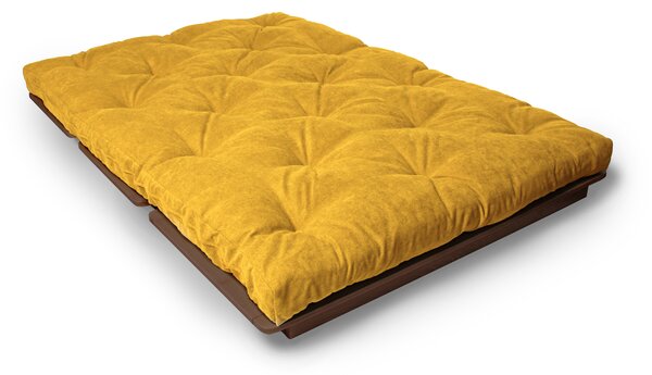 MarLiving Rozkládací futonová pohovka LAYTI 03 140 cm z masivu/žlutá