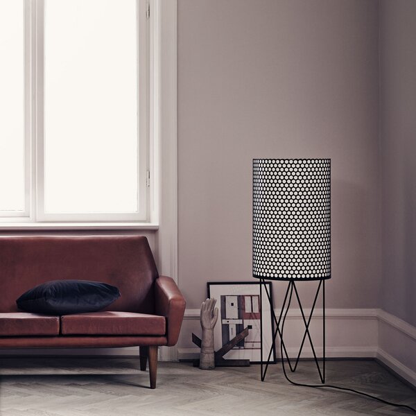 Stojací Lampa GUBI, Pedrera PD2, stmívatelné, Černá, Obývací pokoj, Kov, Design