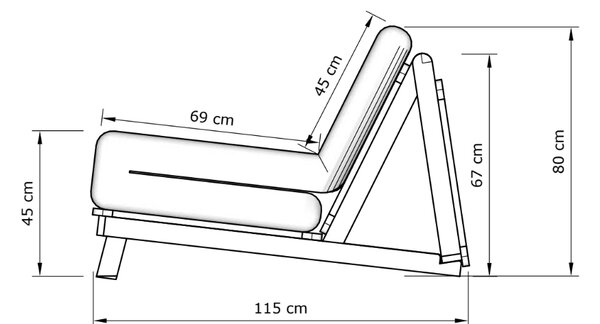 MarLiving Rozkládací futonové křeslo LAYTI 03 90 cm z masivu/červené