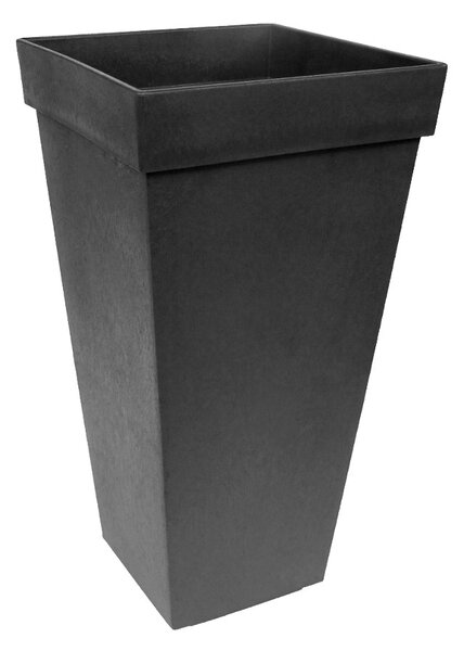 Multyhome Květináč z recyklované gumy SYMPHONY vysoký, 27,5 x 27,5 x 50 cm černá