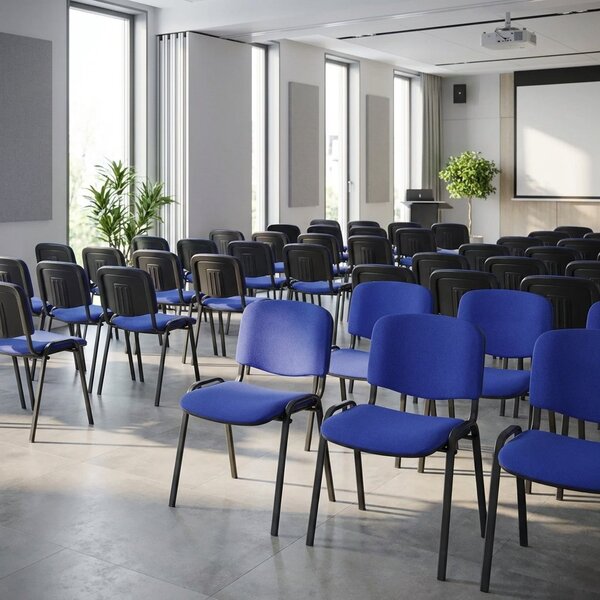 Konferenční židle Viva, černé nohy, modrá