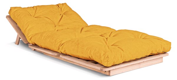 MarLiving Rozkládací futonové křeslo LAYTI 02 90 cm z masivu/žluté