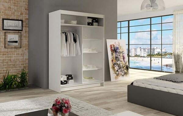 Velká šatní skříň MIAMI VI - Bílá