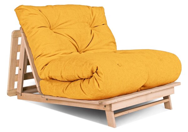 MarLiving Rozkládací futonové křeslo LAYTI 02 90 cm z masivu/žluté